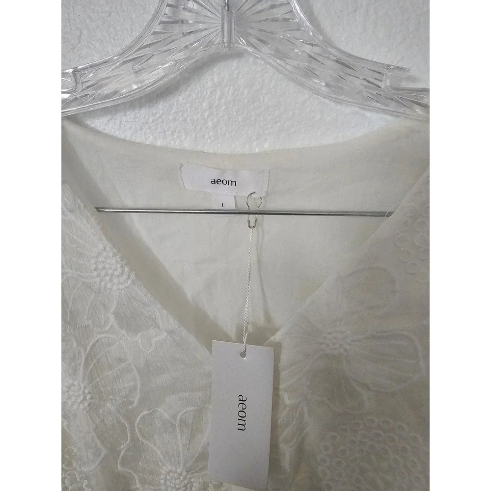 New!! Aeom White Lace Dress Women's Size Large - Picture 4 of 6